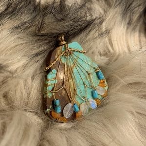 Wire Wrapped Turquoise Pendant